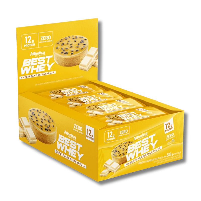 xr:d:DAF0FC6e56E:2,j:3158558343565317145,t:23111320 Barras de Proteína BEST WHEY ZERO 12 grs - 12 unidades / 49 grs, cheesecake de maracuyá - Imagen 1