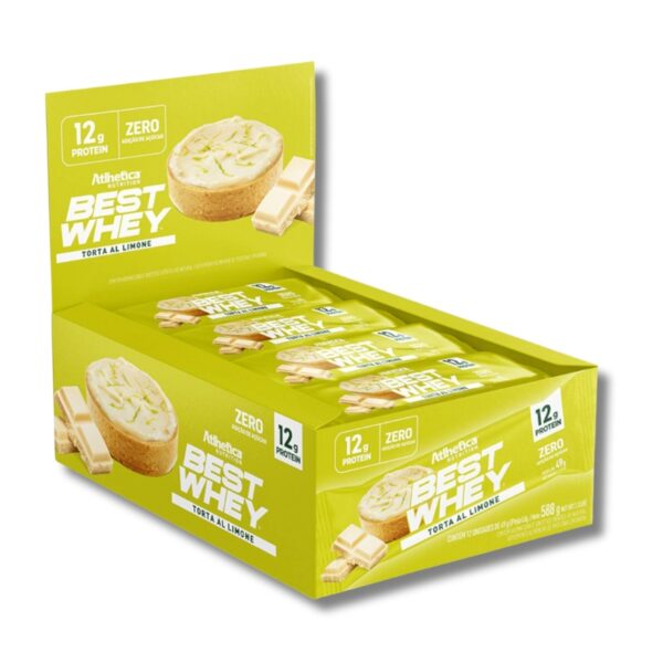 Barras de Proteína BEST WHEY ZERO 12 grs - 12 unidades / 49 grs, torta al limone