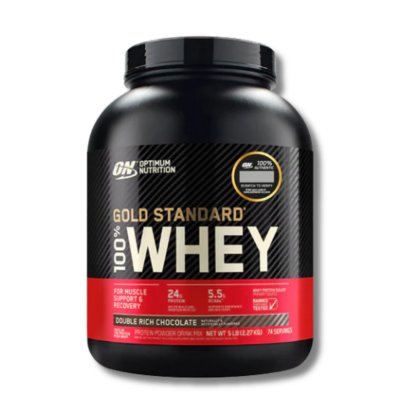 GOLD STANDARD 100% Whey - 5 lbs / 74 servicios, double rich chocolate