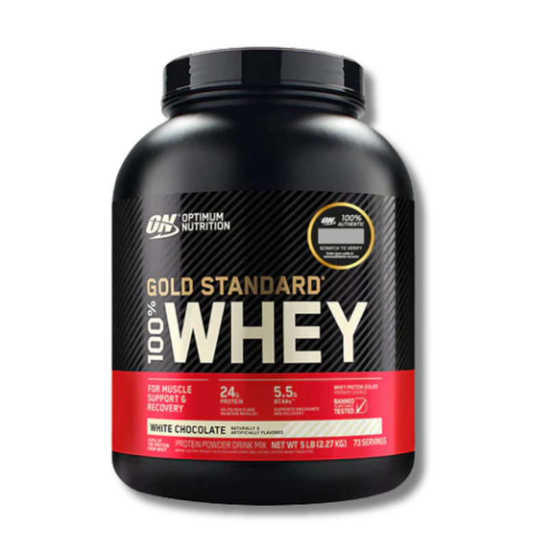GOLD-STANDARD-5-lbs-white-choco.png GOLD STANDARD 100% Whey - 5 lbs / 73 servicios, white chocolate - Imagen 1