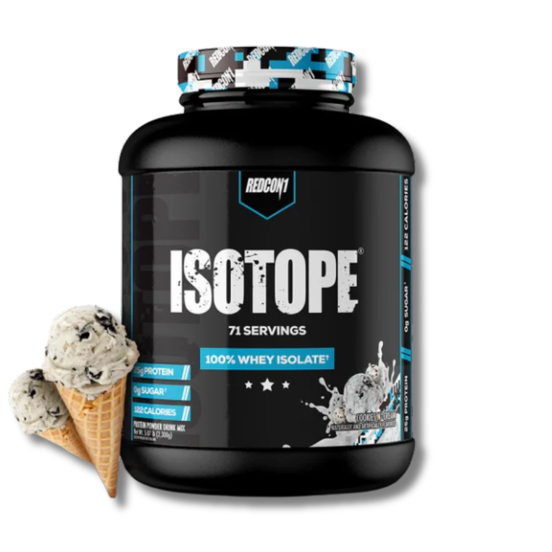 ISOTOPE-cookies.png ISOTOPE 100% Whey Isolate - 5.07 lbs / 71 servicios, cookies N' cream - Imagen 1