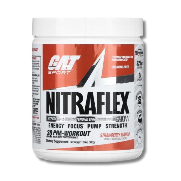 NITRAFLEX Pre Workout - 300 grs / 30 servicios, strawberry mango