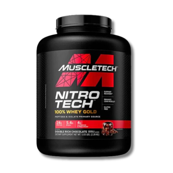 NitroTech 100% WHEY GOLD - 5 lbs / 69 servicios, double rich chocolate