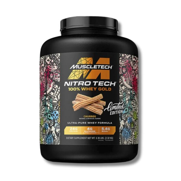NitroTech 100% WHEY GOLD - 5.1 lbs / 69 servicios, churros (LIMITED EDITION)