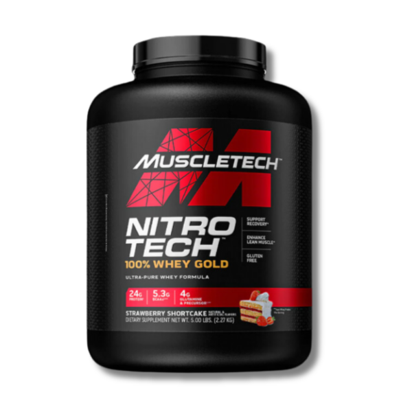 NitroTech 100% WHEY GOLD - 5 lbs / 69 servicios, strawberry shortcake