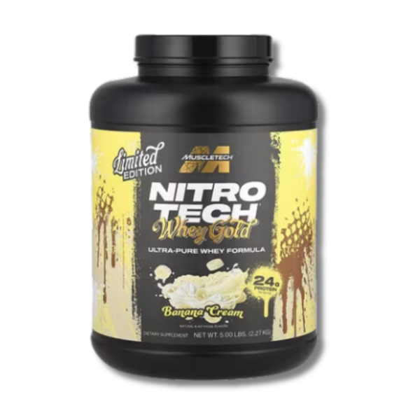 NitroTech 100% WHEY GOLD - 5 lbs / 68 servicios, banana cream (LIMITED EDITION)