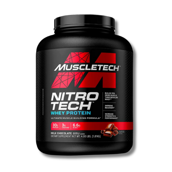 NitroTech WHEY PROTEIN - 4 lbs / 40 servicios, milk chocolate