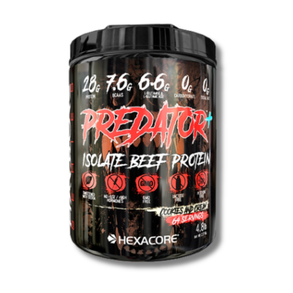PREDATOR Isolate BEEF Protein - 4.8 lbs / 64 servicios, cookies and cream