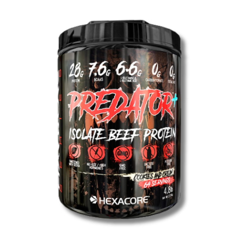 PREDATOR-BEEF-cookies.png PREDATOR Isolate BEEF Protein - 4.8 lbs / 64 servicios, cookies and cream - Imagen 1