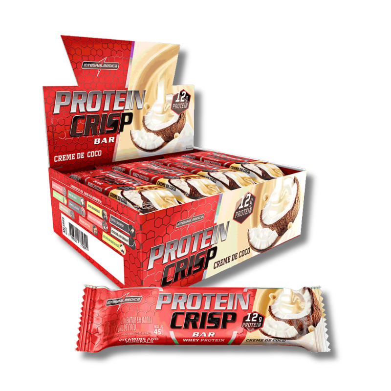 PROTEIN-CRISP-creme-coco.png Barras de Proteína CRISP BAR - 12 unidades / 45 grs, creme de coco - Imagen 1