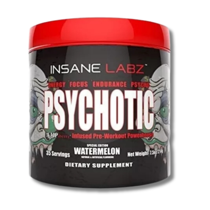 xr:d:DAGB200A1Cc:3,j:914654981315790113,t:24040820 PSYCHOTIC Infused Pre-Workout – 219 grs / 35 servicios, watermelon - Imagen 1
