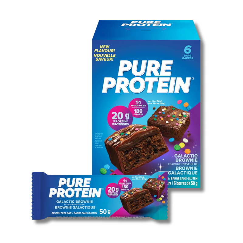 PURE-PROTEIN-choc-galactic-brownie.png Barras de Proteína PURE PROTEIN 20 grs GLUTEN FREE - 6 unidades / 50 grs, galactic brownie - Imagen 1