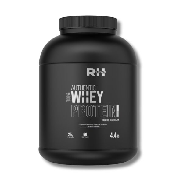 AUTHENTIC 100% Whey Protein - 4.4 lbs / 60 servicios, cookies and cream