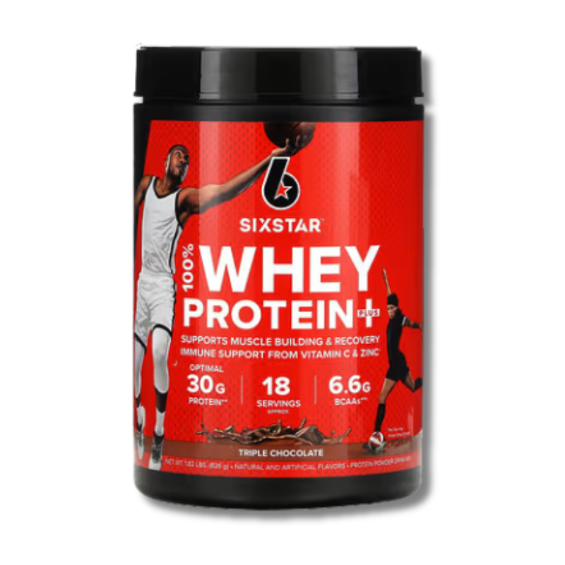 SIXSTAR-choco.png 100% WHEY Protein PLUS - 1.82 lbs / 18 servicios, triple chocolate - Imagen 1