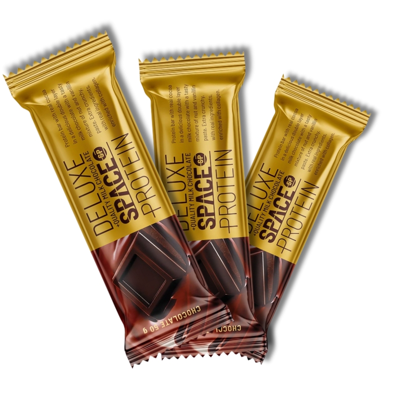 xr:d:DAF3oli8mE4:5,j:4034512383294634845,t:23122119 DELUXE SPACE 13 grs Protein Bar - 24 unidades / 50 grs, chocolate - Imagen 1