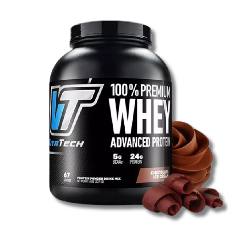 VITATECH-choco.png 100% PREMIUM WHEY Advanced Protein - 5 lbs / 67 servicios, chocolate ice cream - Imagen 1