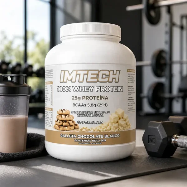 100% Whey Proteín Imtech, 2 kg galleta chocolate blanco